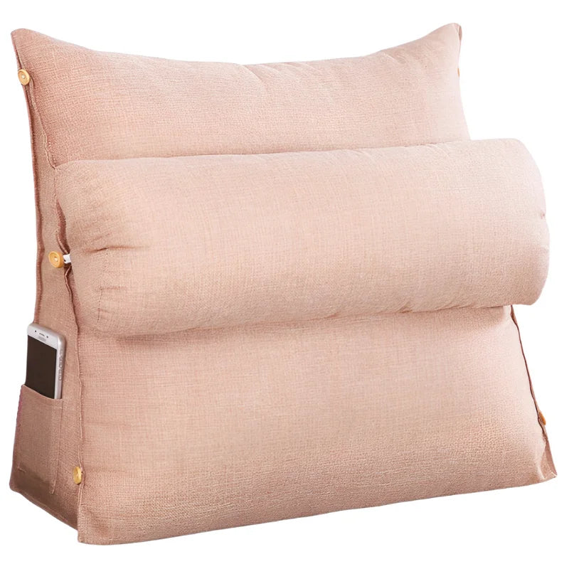 coussin de lecture de lit rose clair