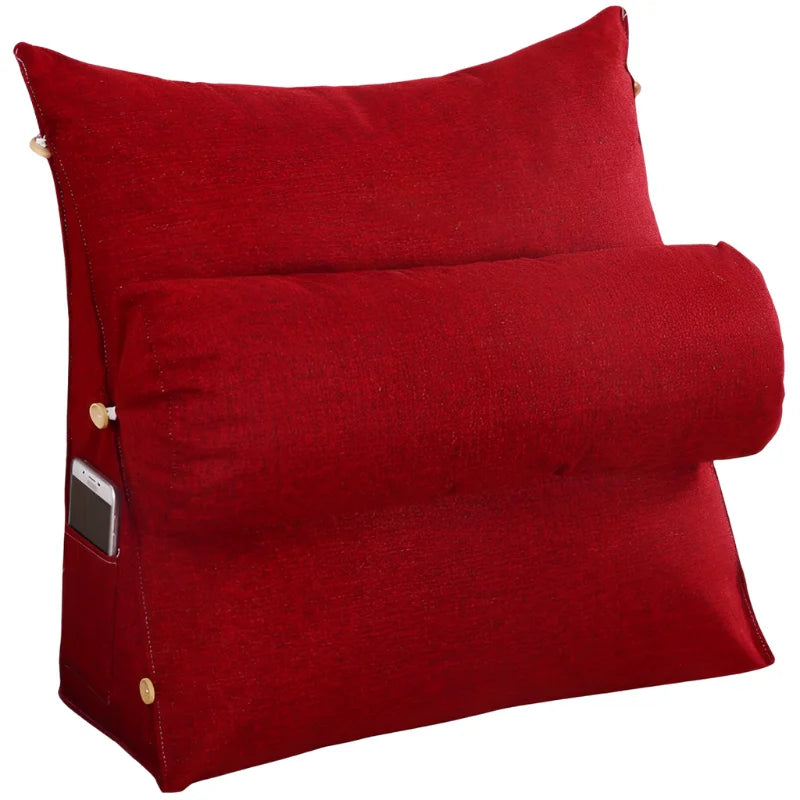 coussin de lecture de lit rouge