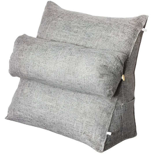 coussin de lecture pour lit gris clair