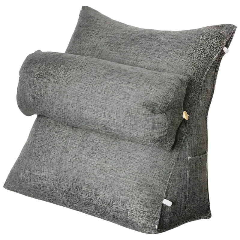 coussin de lecture pour lit gris