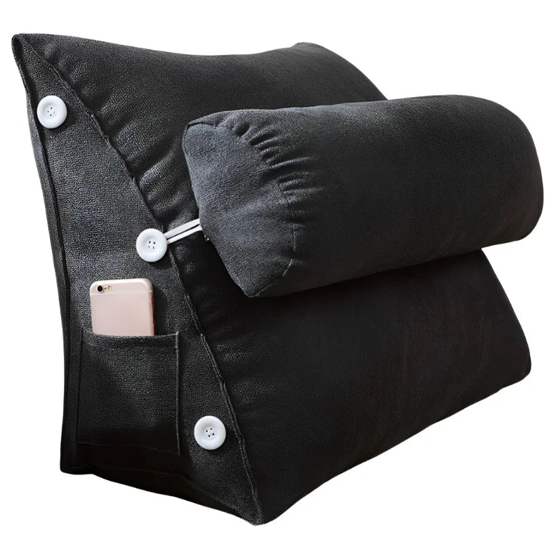 coussin de lecture triangulaire noir