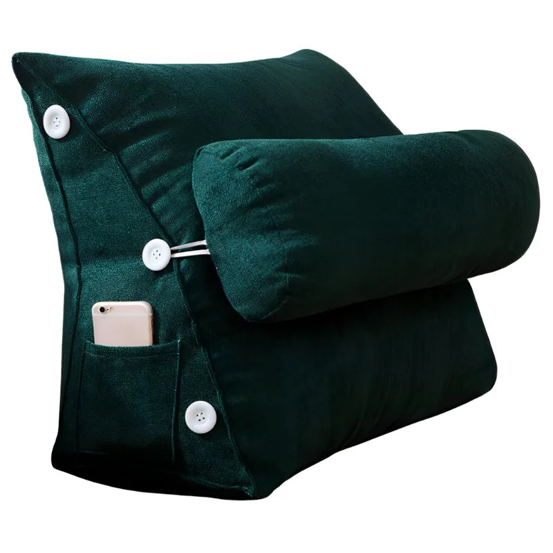 coussin de lecture triangulaire vert